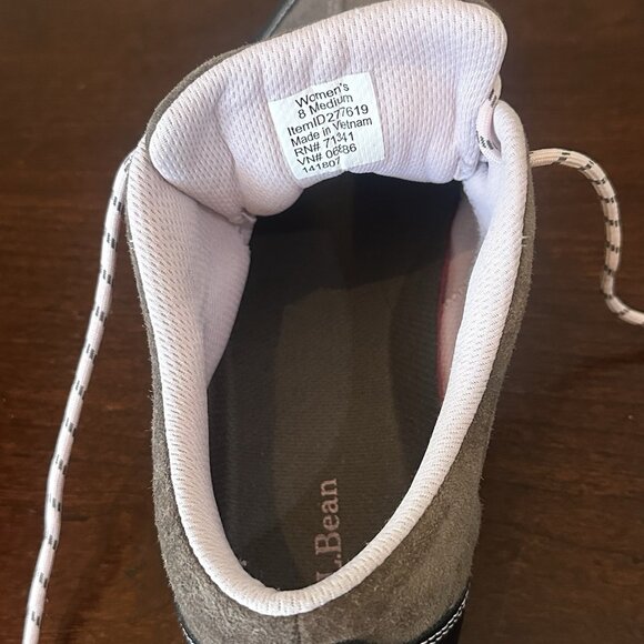 LL Bean Suede Shoe Sneaker 277619 Brown/Pink Lace Up Walking Casual Womens Sz 8 - Picture 12 of 15